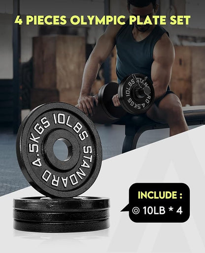 Cast Iron 2-Inch Olympic Weight Plates Set (40, Pounds)
