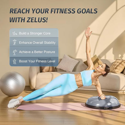 ZELUS 25in. Balance Ball 1500lb Inflatable 2 Bands,