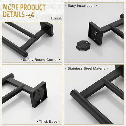 KOKOSIRI Towel Rails Bathroom Double Towel Bars Matte 20 Inch B5005BK-L20
