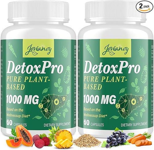 2000 MG Plant-Based Detox Cleanse – Natural Toxin Flush for Liver, Gut & Colon – Antioxidant & Digestive Support – Fast-Acting Detox Complex for Women & Men – 120 Capsules