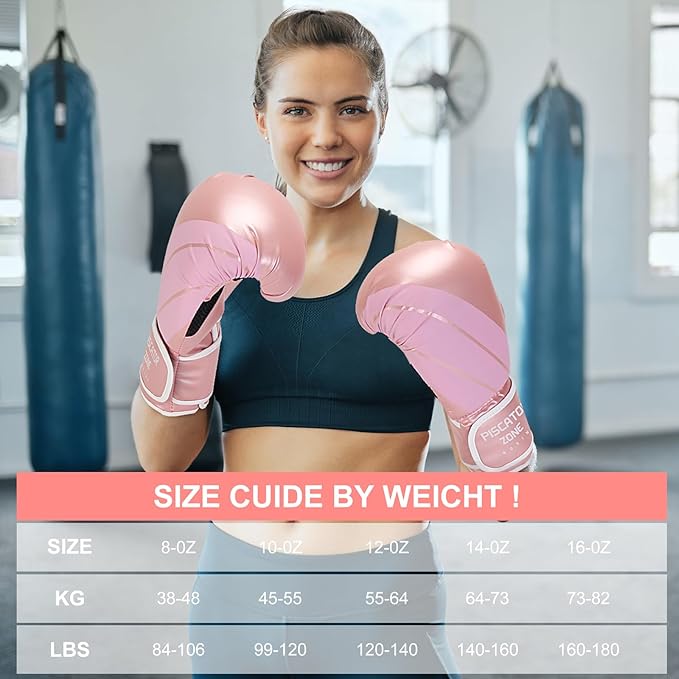 Pro Style Boxing Gloves Punching Bag Gloves for Women, PU Leather Gloves for Training Muay Thai, Sparring, Fighting Kickboxing,Heavy Punching Bag Gloves for Ladies