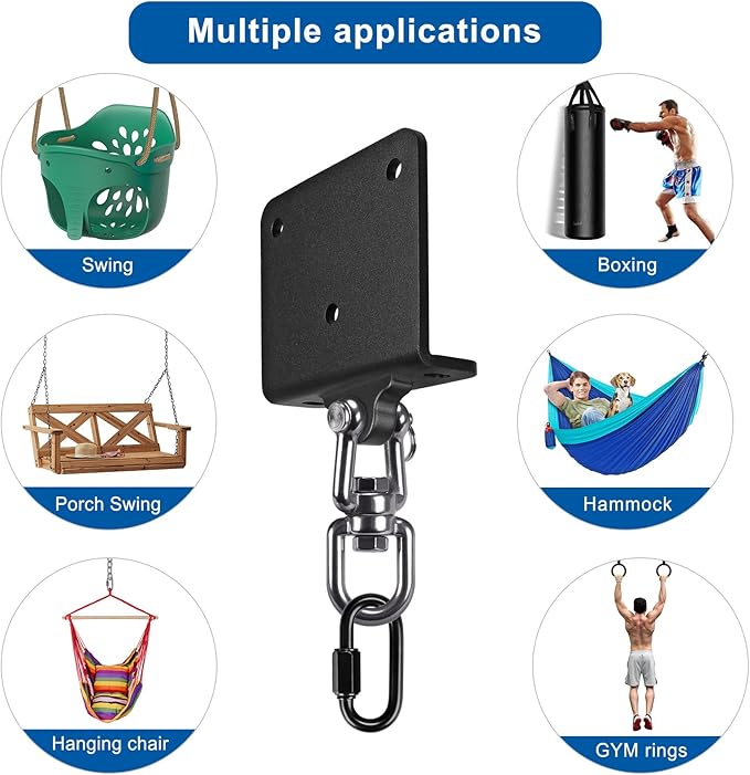 Dolibest Heavy Punching Bag Hanger, I-Beam Mount for Boxing Muay Thai, Wood Beam Hook for Weight Strength Training Systems, Aerial Yoga & Hammock, Resistance Band (1000 LB Capacity)