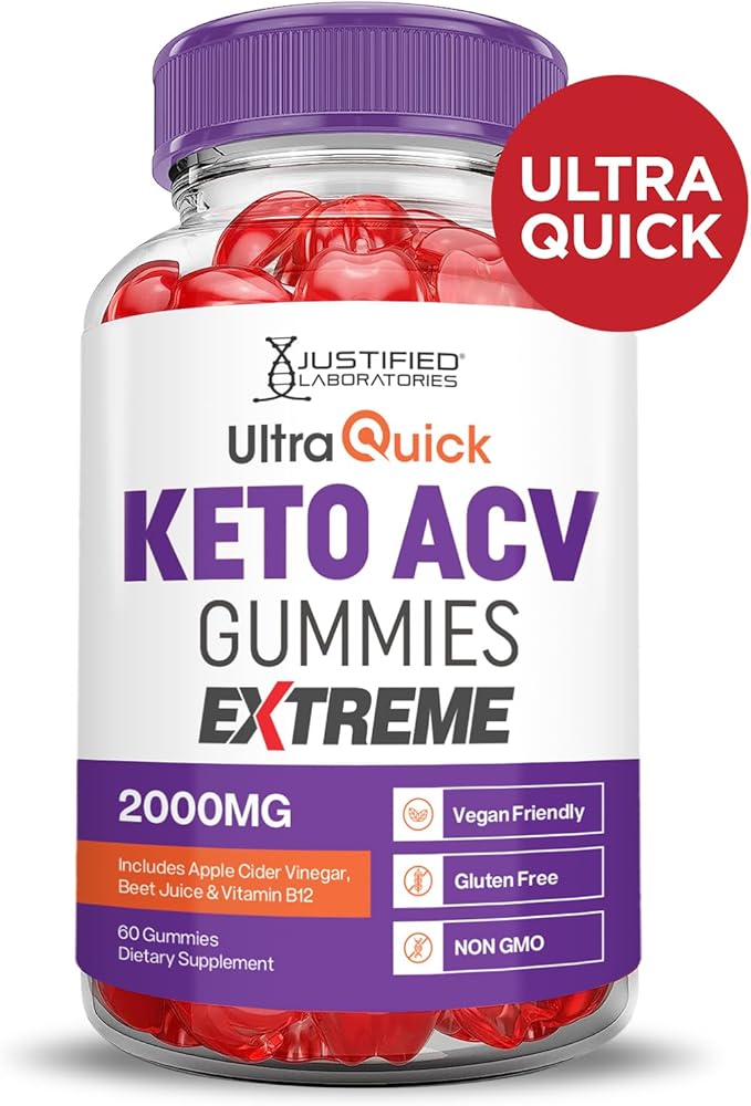 Ultra Quick Keto ACV Gummies Extreme 2000MG Ultraquick Keto Gummies Apple Cider Vinegar Formulated with Pomegranate Beet Juice Powder B12 Vegan Non GMO 60 Gummys
