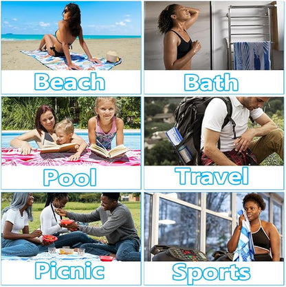 Microfiber Lightweight Beach Towel Sand Free Quick Dry
