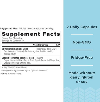 Probiotics by Ancient Nutrition, SBO Probiotics Ultimate 50 Billion CFUs*/Serving, Digestive and Immune Support, Gluten Free, Ancient Superfoods Blend, 60 Capsules
