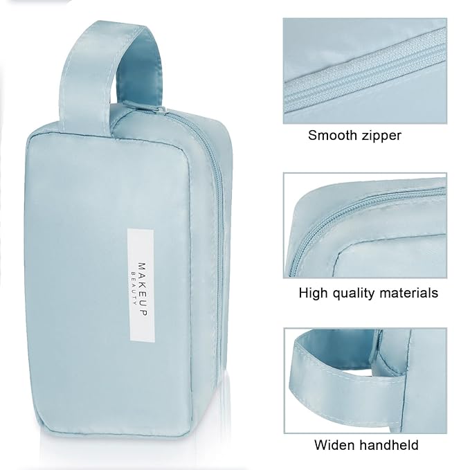 Travel Makeup Bag Cosmetic Bag Makeup Bag Toiletry bag for women and men (Blue-3pcs)