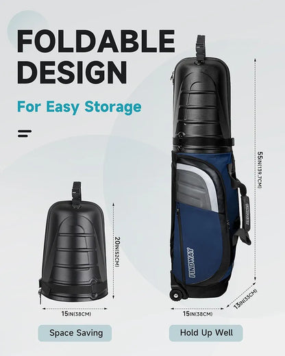 findway Golf Travel Bags for Airlines with Wheels and ABS Hard Case Top, Protect Your Clubs, Waterproof 1680D Oxford Fabric and Oversize Tank Wheels, Lightweight and Easy to Maneuver