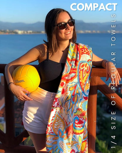 ECCOSOPHY Microfiber Beach Towel - Sand Free Towels 71x35 in