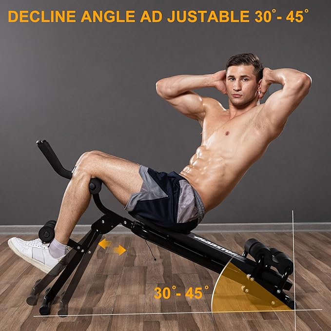 HANSTORM Adjustable Folding Sit Up Bench Workout