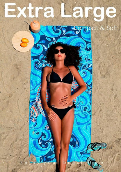 Microfiber Lightweight Thin Beach Towel Sand Free Quick
