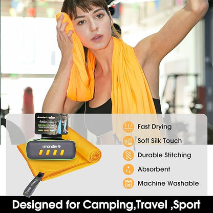 4Monster Camping Towel Super Absorbent-Quick Dry Microfiber Towel