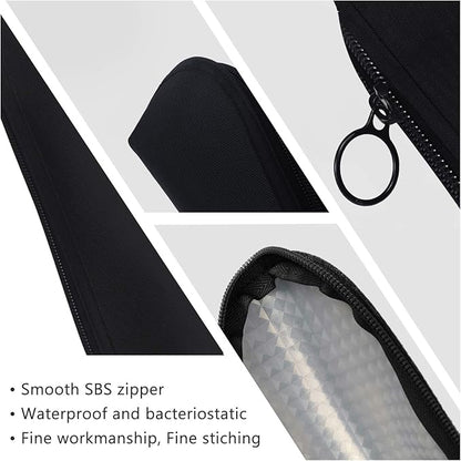 Aosbos Travel Makeup Brush Holder Bag, Small Cosmetic Pouch Organizer for Make Up Brush Traveling Case, Black Multi-functional Pouch