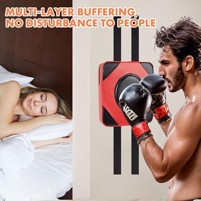 LuiceABC Wall Punching Boxing Pad, Wall Focus Target Foam, Boxing Fitness Wall Punch Bag, Leather and High Elastic Sponge Bag for Sports Training, Adjustable Height