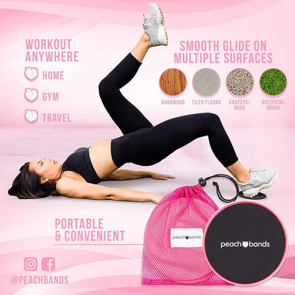 Peach Bands Core Sliders Fitness - Dual Sided