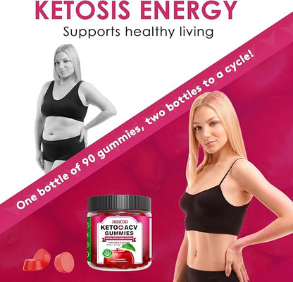 2 Pack Sugar Free Keto ACV Gummies Advanced 180 Count Keto ACV Gummies with B6 & B12 - Keto Gummy Diet Supplement for Women Men, Vegan & Non-GMO Low-Carb - 1500MG Made in USA