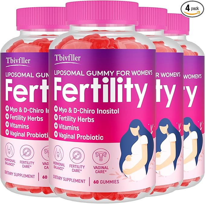 Fertility Supplements for Women, Prenatal Vitamins for Women with Myo-Inositol & D-Chiro Inositol, Folate, Herbs, for Hormonal Balance*, Fertility, 240 Prenatal Gummies (Raspberry)
