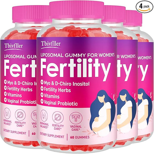 Fertility Supplements for Women, Prenatal Vitamins for Women with Myo-Inositol & D-Chiro Inositol, Folate, Herbs, for Hormonal Balance*, Fertility, 240 Prenatal Gummies (Raspberry)