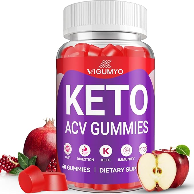 Keto ACV Gummies Keto Gummies Formulated with Pomegranate Beet Juice Powder B12 Vegan Non GMO 240 Gummies