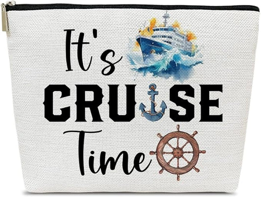 Cruise Travel Makeup Bag, Toiletry Cosmetic Zipper Pouch For Women Girls Mom Sister Friend, Wet and Baby Diaper Organizer, Cruise Lovers Summer Vacation Gifts