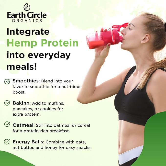 Organic Hemp Protein Powder, Lab Tested 100% Gluten Free, Plant Based & Vegan Raw Protein Powder - Perfect for Keto, Meal Replacement Shakes, Pre-workout and Post Workout (8oz, Pack of 1)
