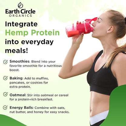 Organic Hemp Protein Powder, Lab Tested 100% Gluten Free, Plant Based & Vegan Raw Protein Powder - Perfect for Keto, Meal Replacement Shakes, Pre-workout and Post Workout (8oz, Pack of 1)