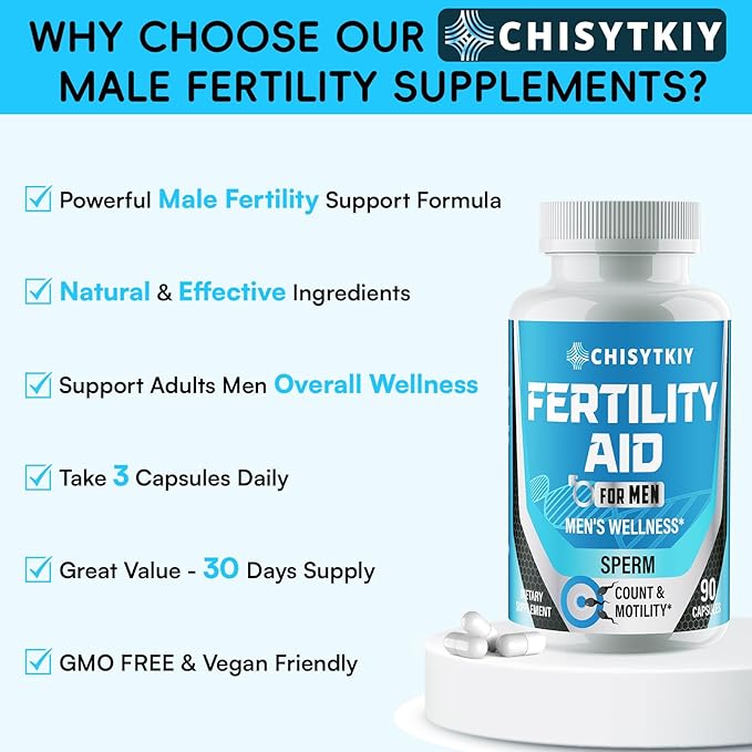 Male Fertility Supplements, Advanced Fertility Supplement for Men Optimal Sperm Count Motility & T-Level with Maca Root, Tribulus Terrestris, Zinc, CoQ10, Pre Conception for Him, 270 Caps