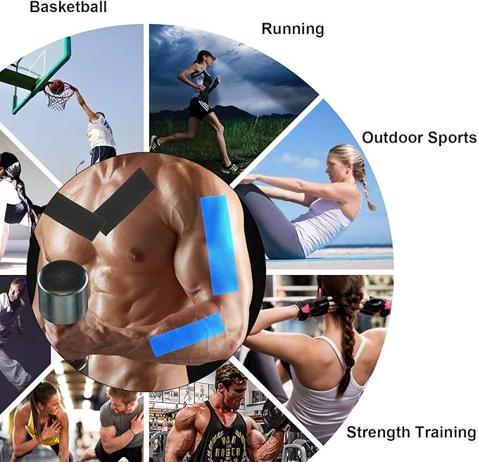 Kinesiology Tape Athletic Tape Sport Tape, Lychee Supports & Protects Muscles, Waterproof and Latex Free, Breathable Elastic for Sport Activity (Beige, 6 Rolls)