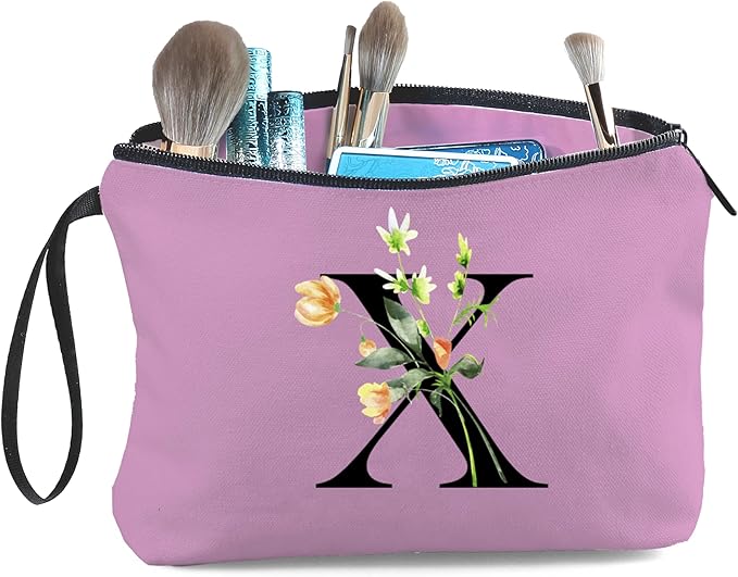 SEAMOON Birthday Friendship Bridesmaid Team Gifts for Employees Women Mom Aunt Daughter Teenage Girl Personalized Make up Cosmetic Bag Travel with Mirror Mothers Day Christmas Graduation X
