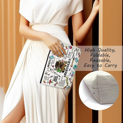 Inspirational Nurse Makeup Bag - Cosmetic Bag for Work, Nursing Graduation & Appreciation Gifts