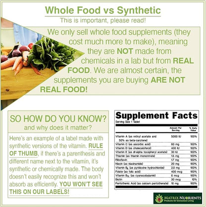 MULTIVITAMIN - Mineral - 100% Organic, Whole Food, Complete MultiVitamin - Great for Daily Health, Lifestyle and More: Vitamin A, Vitamin C, Vitamin D, Vitamin E and Much More! Vegan Tablets (60ct)