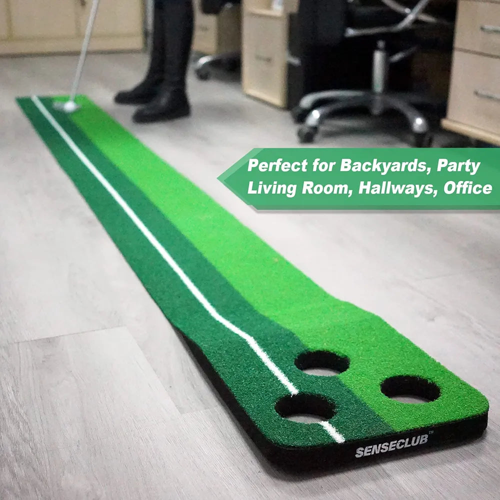 Foldable Chipping Net and Mat & Portable 3 Holes Putting Mat