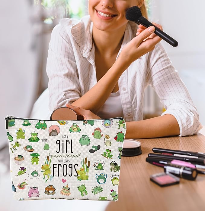 Flog Cosmetic Bag Zipper Pouch - Just A Girl Who Loves Makeup Bag Gift