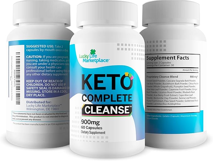 Keto Complete Cleanse - Natural Keto Cleanse Supplement - Support Reduced Inflammation & Bloating - Promote Full Body Cleanse, Liver Cleanse, Colon Cleanse - Aid Energy Levels - Help Cleanse & Detox
