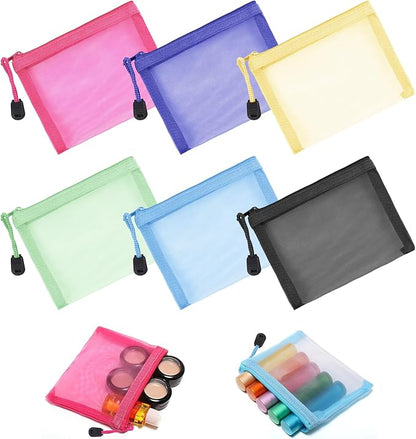 Nylon Mesh Zipper Cosmetic Bags lipstick bag,Mesh Makeup Pouches Travel Organizer Case for Purse Organizer,Makeup Travel Cases Pencil Case Travel Organizers
