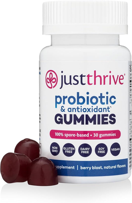 Just Thrive Probiotic Gummies - Kids, Men, and Womens Probiotic - for Digestive and Overall Health, 30 Count