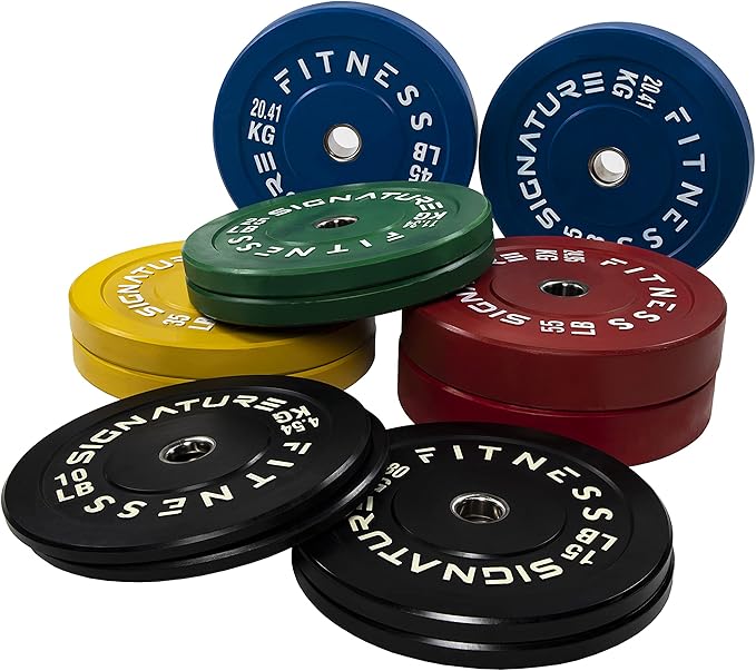 Signature Fitness 2" Olympic Bumper Plate Weight Plates 35LB Single,