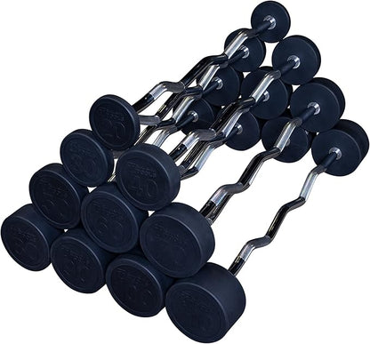 Body-Solid Rubber Coated Fixed Weights Straight Barbells- Weighted