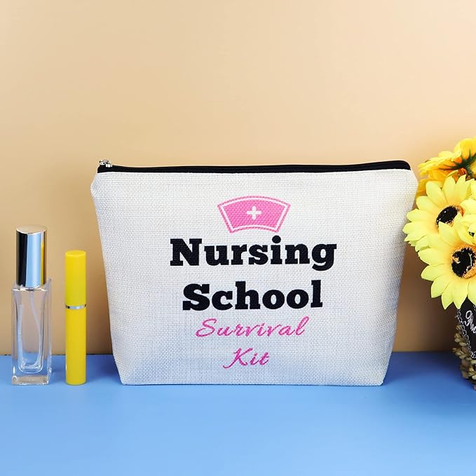 Nursing School Gifts Cosmetic Bag Gift Nurse Gifts for Women Nurse Makeup Bag Practitioner Gift Nurse Appreciation Gift Nurses Day Birthday Graduation Gift for Nurse Nursing Student Makeup Pouch