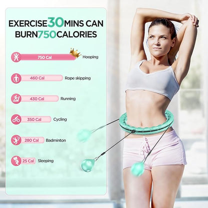 Weighted Exercise Hoop Plus Size 32 Detachable 2 in 1 Abdomen