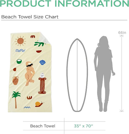 Bedsure U Series 100% Cotton Beach Towel 35"x70"