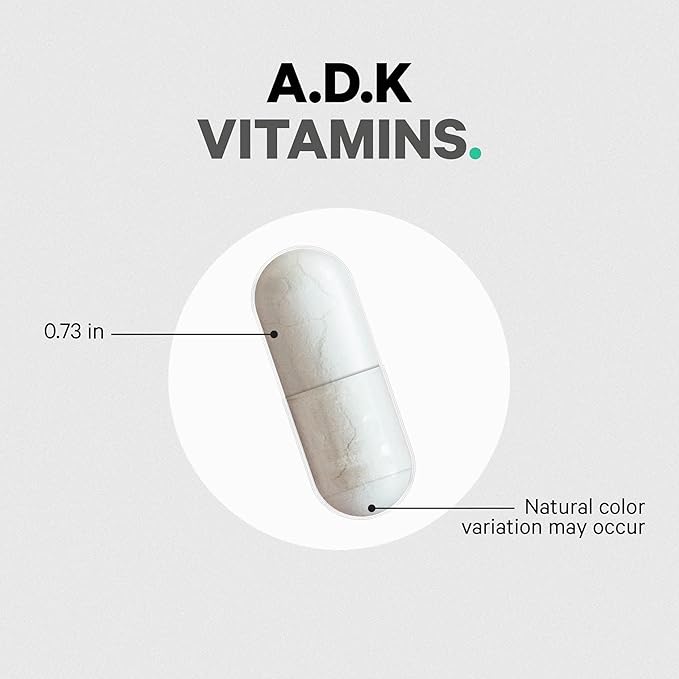 Codeage ADK Vitamis Supplement - Essential Vitamin A, Vitamin D3 5000 IU, Vitamin K1 & K2 (MK4 & MK7) - 6-Month Supply - A D K Vitamins, 1 Capsule per Serving, Non-GMO, Gluten-Free - 180 Capsules