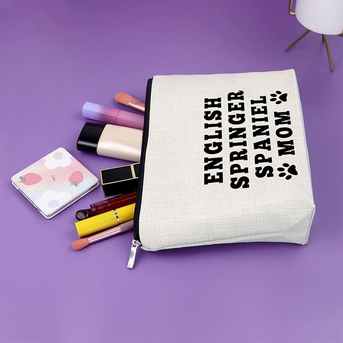 English Springer Spaniel Mom Gifts: Makeup Bag & Cosmetic Travel Pouch