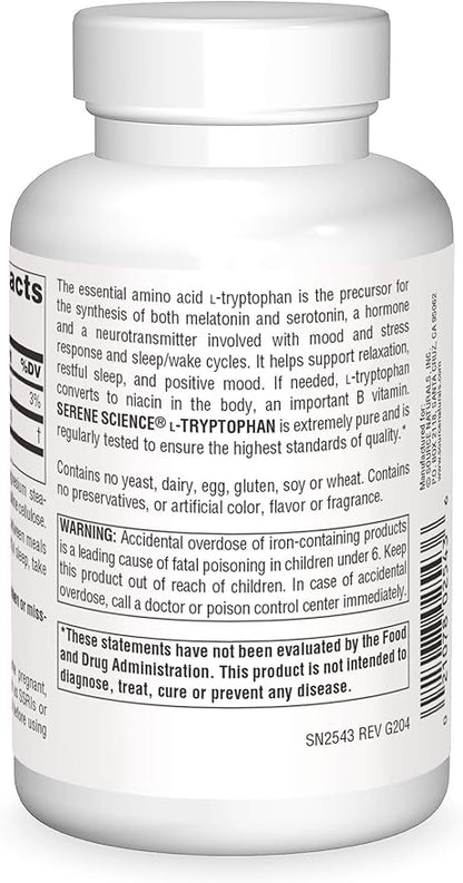 Source Naturals Serene Science L-Tryptophan, Positive Mood*, 500 mg - 120 Capsules