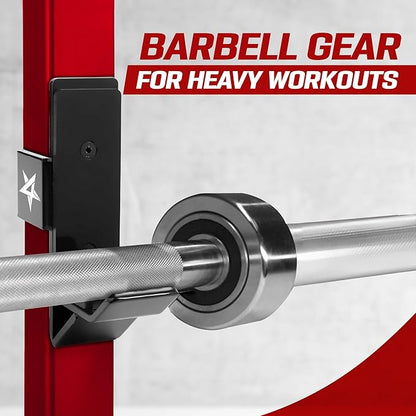 Yes4All Power Rack J-Hooks & Attachments – Heavy Duty Barbell Holders Compatible with 2x2 & 3x3 Power Racks for Home Gym