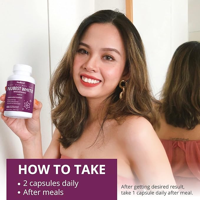 NuBest White - Glutathione 400mg & Milk Thistle Extract - Skin Brightening Supplement - Helps Beautiful and Radiant Skin - Antioxidant Supplement & Detoxification - 6 Pack | 6 Months Supply