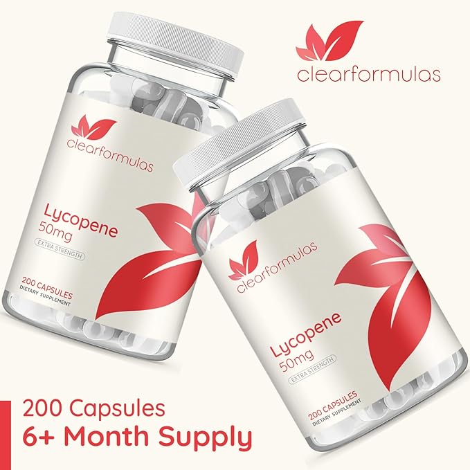 Tomato Based Lycopene Supplement - Extra Strength Lycopene 50mg Non-GMO Super Potent Antioxidant and Carotenoid Heart and Prostate Health Supplement for Men - Made in a cGMP US Lab (200 Servings)