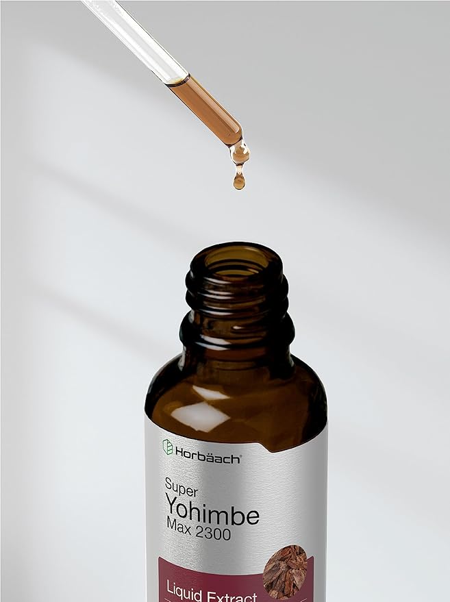 Horbäach Yohimbe Bark Liquid Extract | 2 Fl Oz | Supplement for Men and Women | Alcohol Free Tiincture Drops | Vegetarian, Non-GMO, and Gluten Free