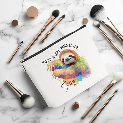 Sloth Gifts Makeup Bag Sloth Stuff Sloths Lovers Cosmetic Bag Travel Organizer Bags Makeup Pouch, Christmas Birthday Animal Lovers Gifts for Women Girls Friends