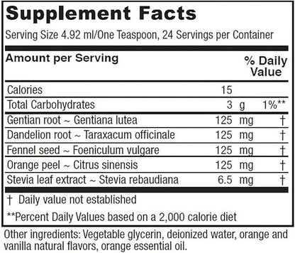Vitanica Bitters Tonic, Liquid Digestion Supplement, Digestion Support, Alcohol Free, Vanilla Orange, Vegan, 4 Ounce (Bitters Tonic)