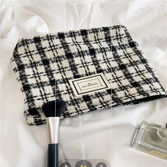 Cosmetic Bags for Women Makeup Bag Large Capacity Purse Travel Toiletry Zipper Storage Pouch Make up Brushes Organizer for Gifts (Black, Square)